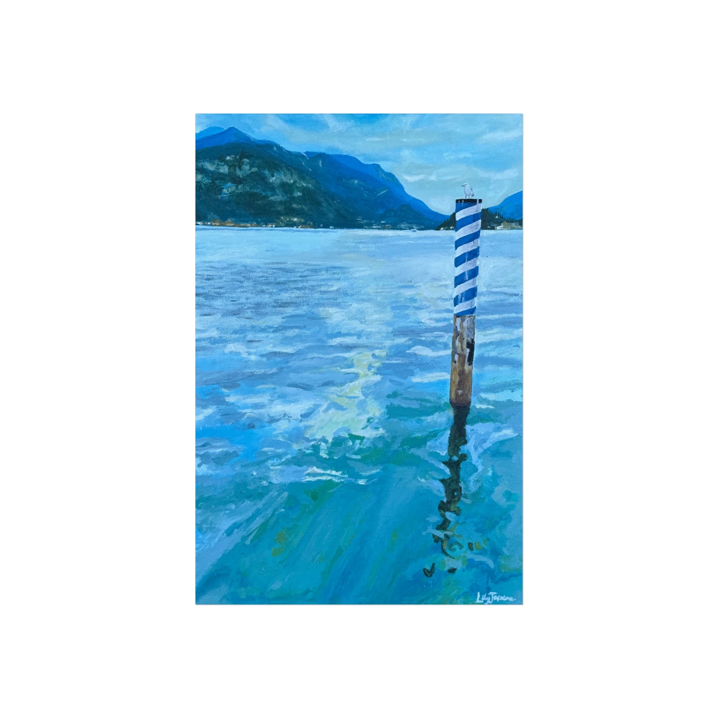 'Waiting For The Ferry At Menaggio' Paper Print