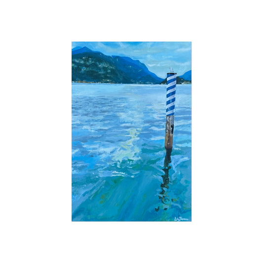 'Waiting For The Ferry At Menaggio' Paper Print
