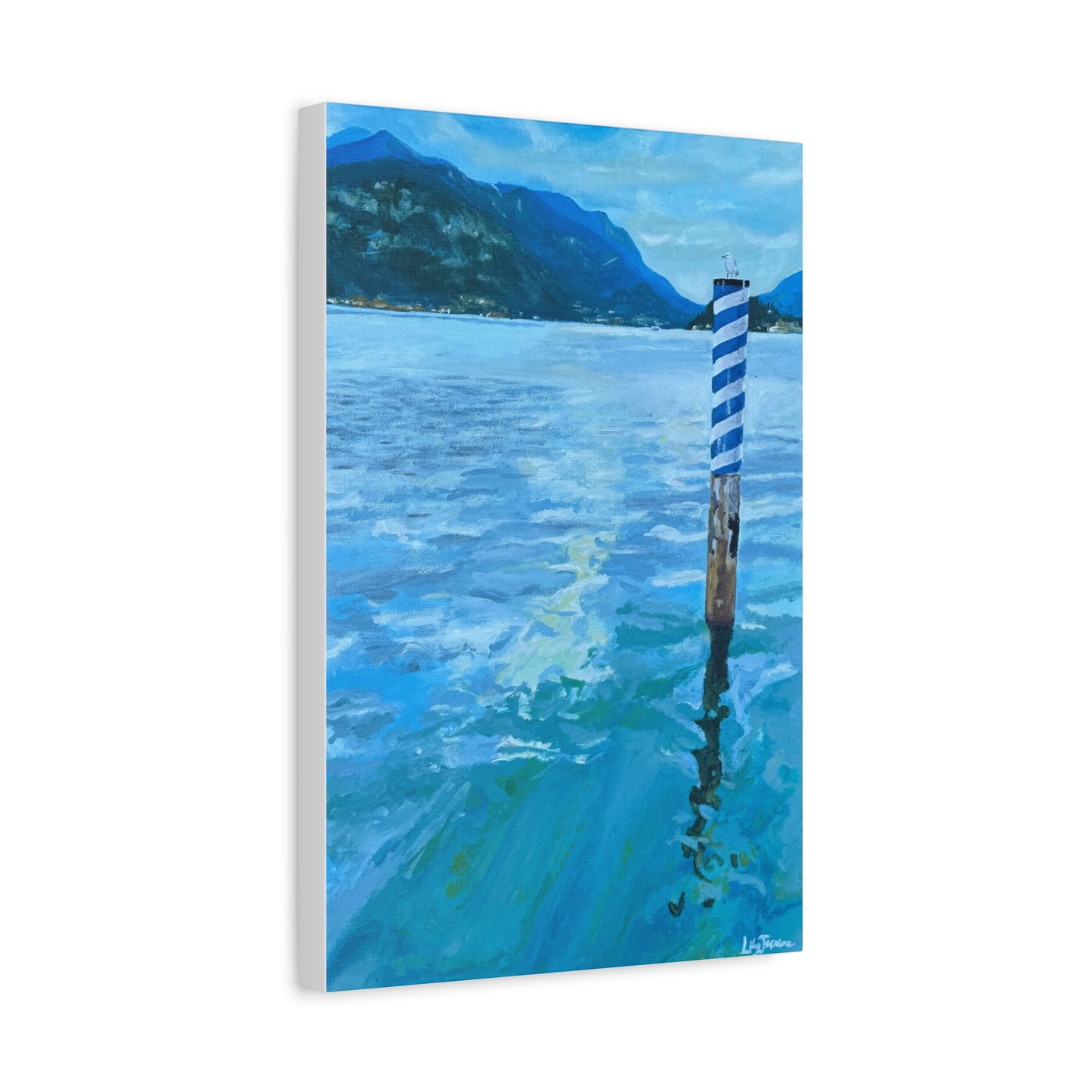 'Waiting For The Ferry At Menaggio' Canvas Print
