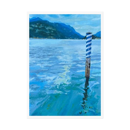 'Waiting For The Ferry At Menaggio' 5x7 Print