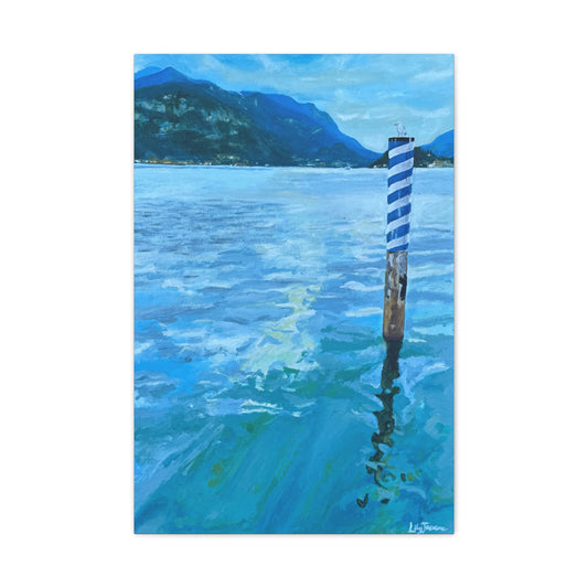'Waiting For The Ferry At Menaggio' Canvas Print