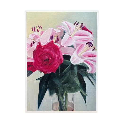 'Lillies and a Rose' 5x7 Print