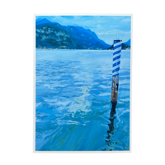'Waiting For The Ferry At Menaggio' 5x7 Print